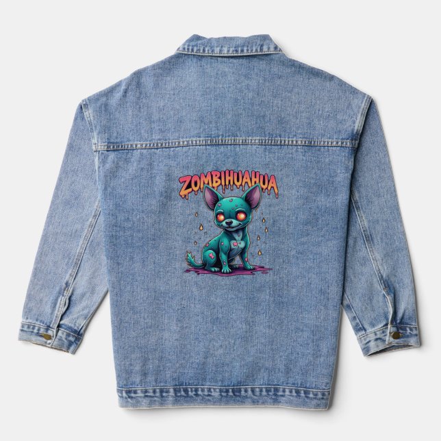 Veste En Jean Chihuahua Chi Chichi Chiwawa Zombie Chien Hallowee (Verso)