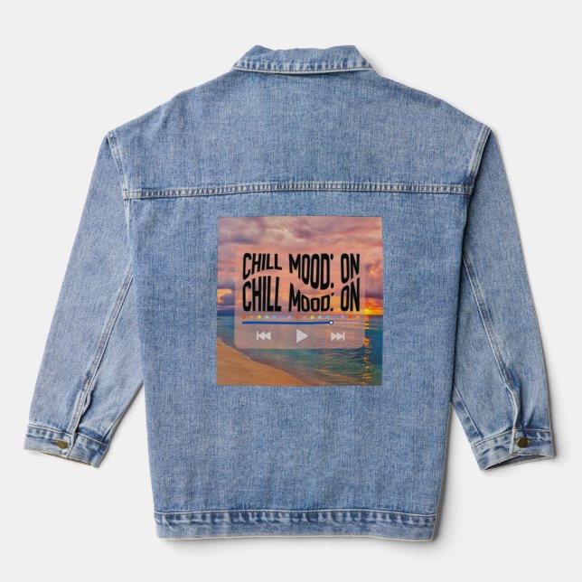 Veste En Jean Chill Mood On Retro Beach Art (Verso)