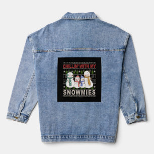 Veste En Jean Chillin with My Snowmies Funny Ugly Christmas