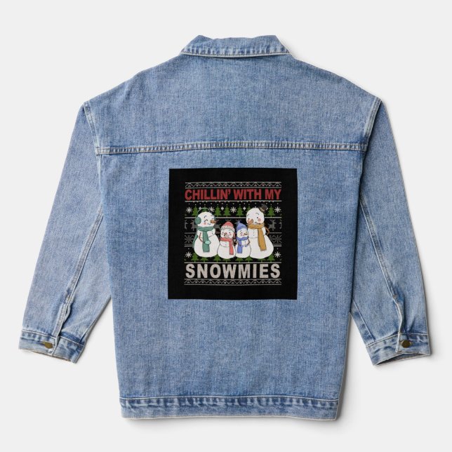 Veste En Jean Chillin with My Snowmies Funny Ugly Christmas (Verso)