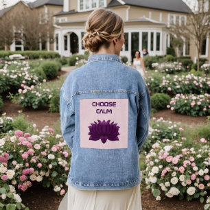 Veste En Jean Choisissez Fleur de Lotus Violet Calme