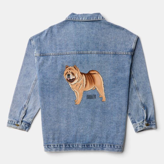Veste En Jean Chow Chow dog cartoon (Verso)
