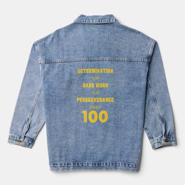 Veste En Jean Citation de 100 victoires (Verso)