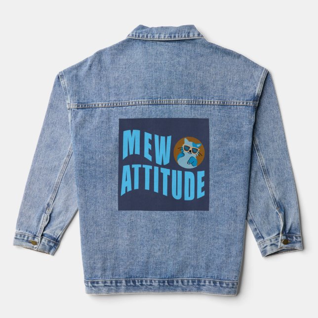 Veste En Jean citation de chat drôle (Verso)