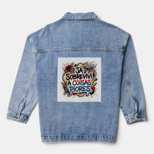 Veste En Jean Citation de motard portugais – graffiti