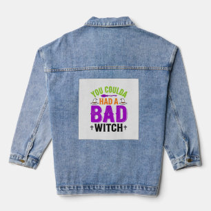 Veste En Jean Citation drôle de sorcière méchante Halloween Desi