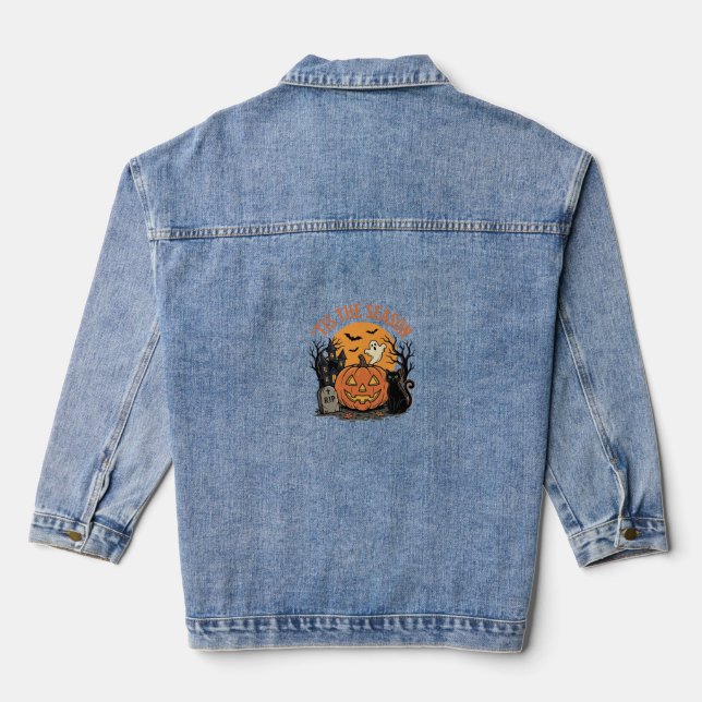 Veste En Jean Citrouille drôle de conception de jeu de mots Hall (Verso)