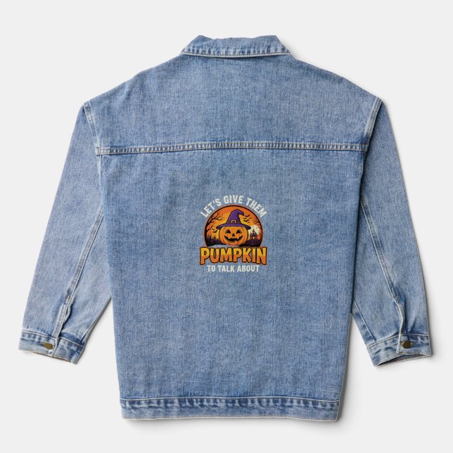Veste En Jean Citrouille drôle de conception de jeu de mots Hall (Verso)