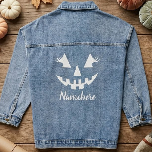Veste En Jean Citrouille personnalisée Jack O Lantern Halloween