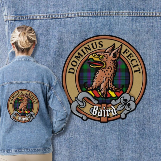 Veste En Jean Clan Baird Crest sur Tartan (Créateur téléchargé)