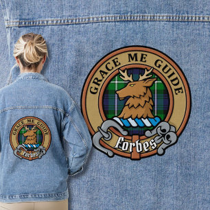 Veste En Jean Clan Forbes Crest sur Tartan
