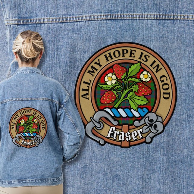 Veste En Jean Clan Fraser Crest sur Tartan (Créateur téléchargé)