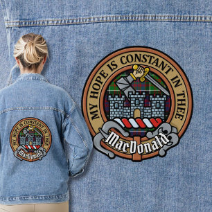 Veste En Jean Clan MacDonald de Clanranald Crest sur Tartan
