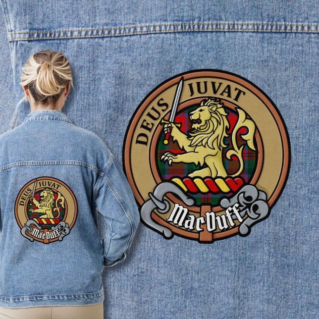 Veste En Jean Clan MacDuff Crest sur Tartan (Créateur téléchargé)