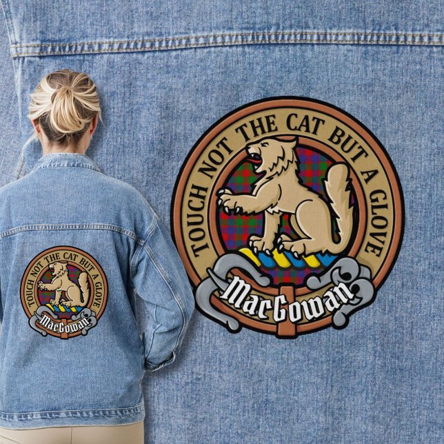 Veste En Jean Clan MacGowan Crest sur Tartan (Créateur téléchargé)