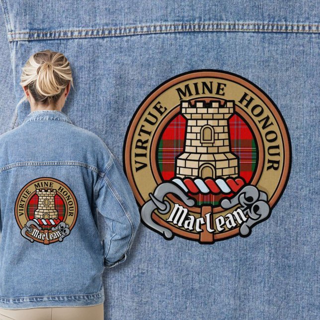 Veste En Jean Clan MacLean Crest sur Tartan (Créateur téléchargé)