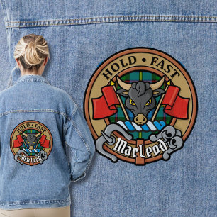 Veste En Jean Clan MacLeod de Harris Crest sur Hunting Tartan