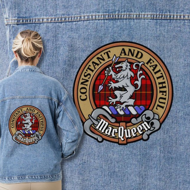 Veste En Jean Clan MacQueen Crest sur Tartan (Créateur téléchargé)