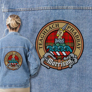 Veste En Jean Clan Morrison Crest sur Red Tartan