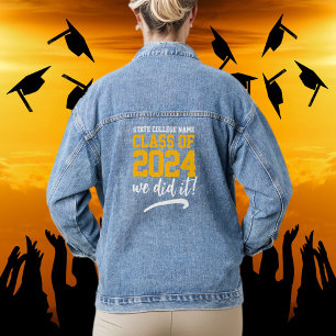 Veste En Jean Classe de fin d'études de 202X Letterman Varsity