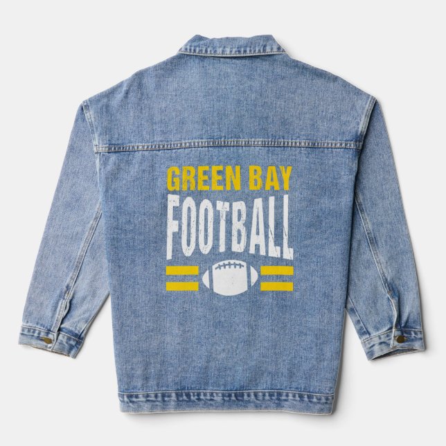 Veste En Jean Classic Retro Green Bay Football Wisconsin Green B (Verso)
