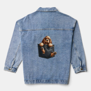 Veste En Jean Cocker Spaniel Chien Dans Une Poche