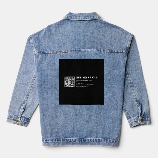 Veste En Jean Code QR personnalisé & Texte rétro-moderne modifia (Verso)