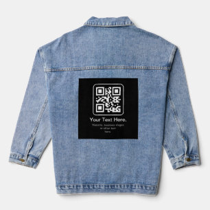 Veste En Jean Code QR scannable moderne   Noir Blanc & Gris