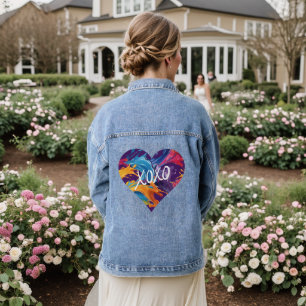 Veste En Jean Coeur coloré XOXO-