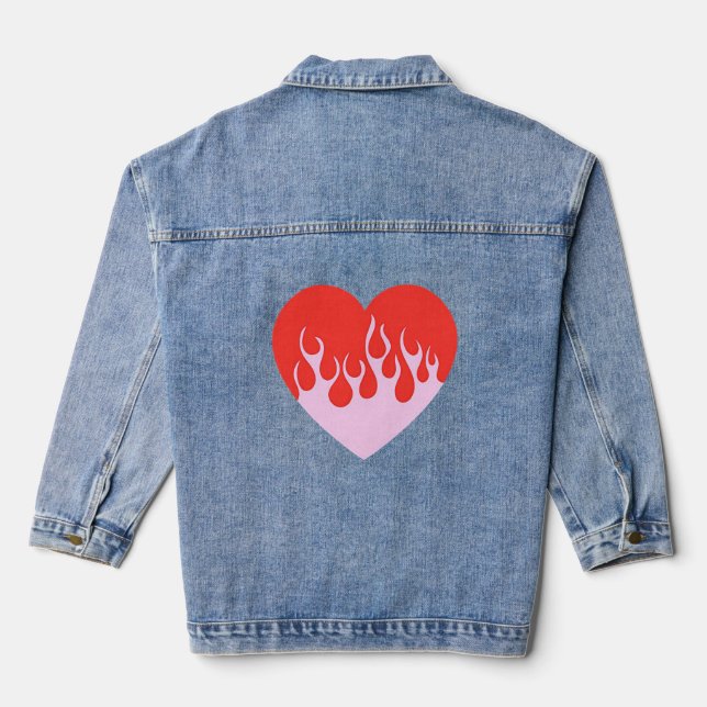 Veste En Jean Cœur de feu (Verso)