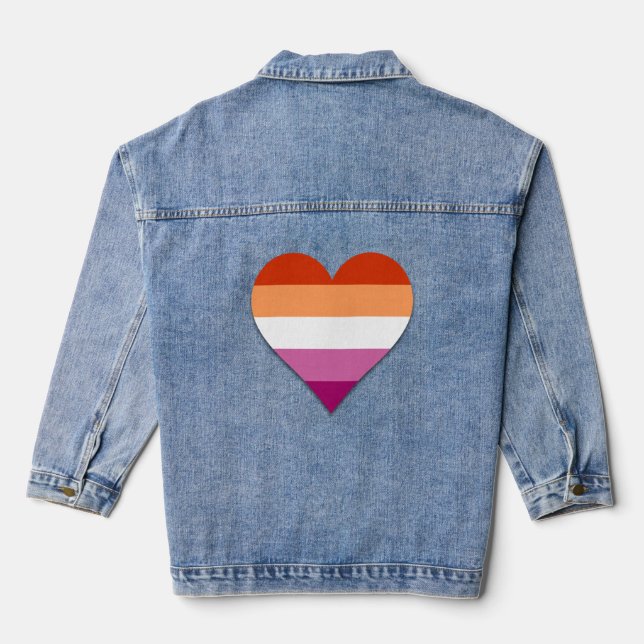 Veste En Jean Coeur de fierté lesbienne (Verso)