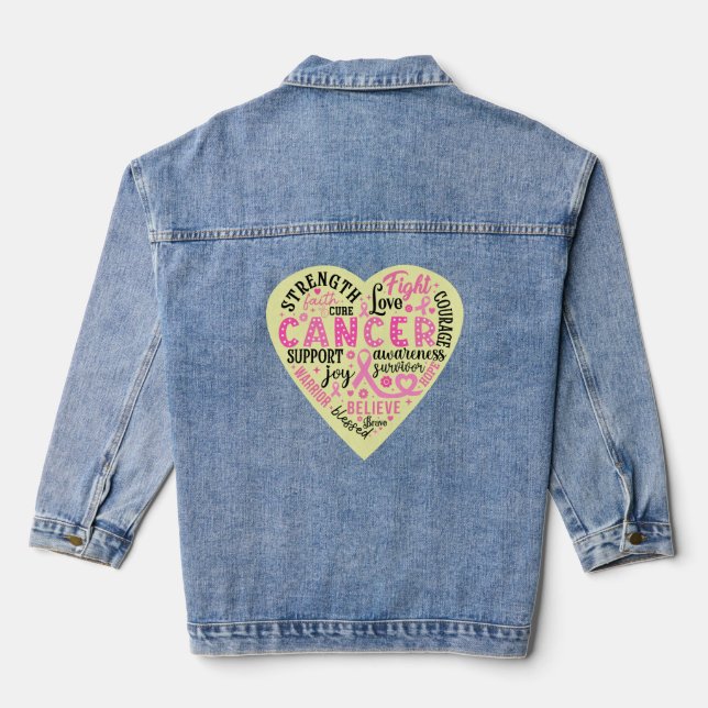 Veste En Jean Coeur de soutien du cancer du sein (Verso)