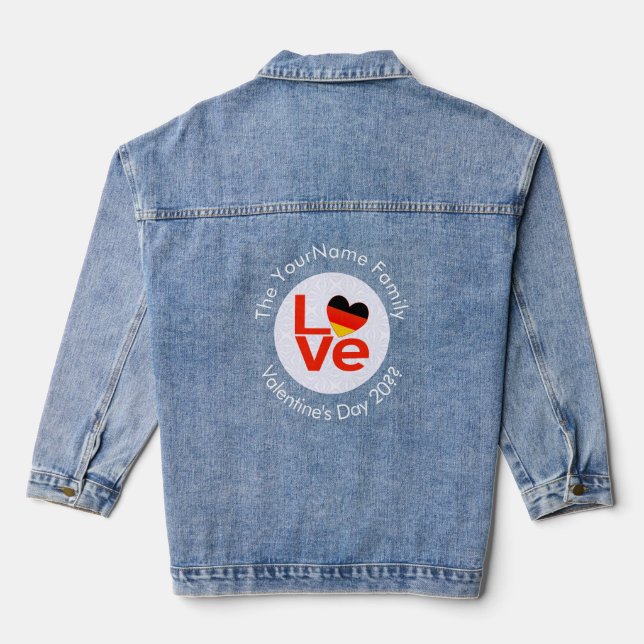 Veste En Jean Coeur du drapeau allemand dans Red LOVE (Verso)
