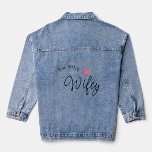 Veste En Jean Cœur rouge de femme mariée année future épouse de 