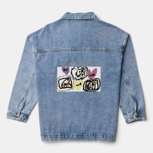 Veste En Jean cœurs de Bouledogue Américain