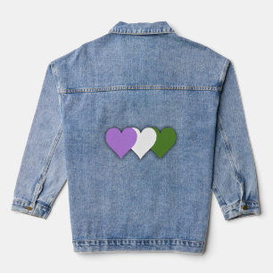 Veste En Jean Coeurs de fierté de genre