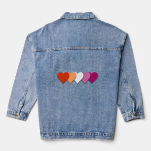 Veste En Jean Coeurs de fierté lesbienne
