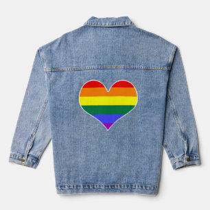 Veste En Jean Coeurs des couleurs LGBT