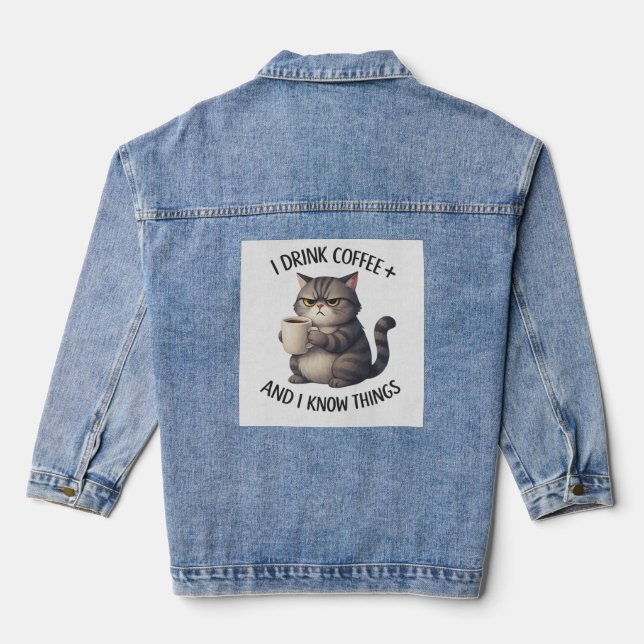 Veste En Jean Coffee Cat Wisdom (Verso)