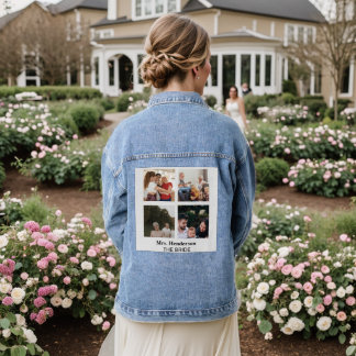 Veste En Jean Collage de photos de fiançailles de mariage modern