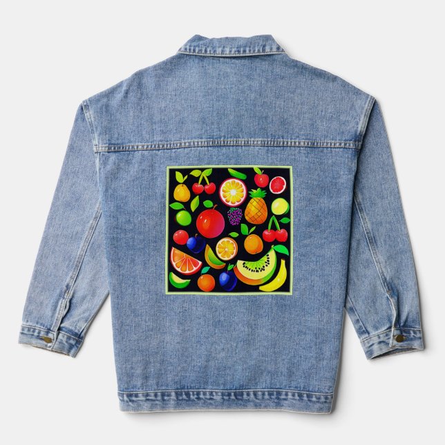 Veste En Jean Collection de fruits brillants (Verso)