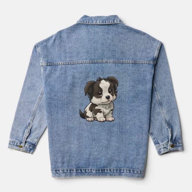 Veste En Jean Collie frontalière de Chibi (Verso)