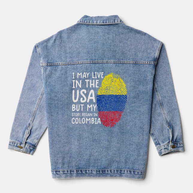 Veste En Jean Colombie Tee Men Colombie Drapeau Femmes Colombien (Verso)