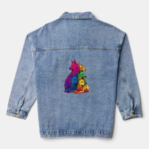 Veste En Jean Colorée LGBT Pride Allemand Berger Chien Pile