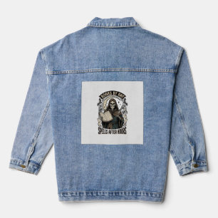 Veste En Jean Comptable d'Halloween Sorcière Design de Faucheur