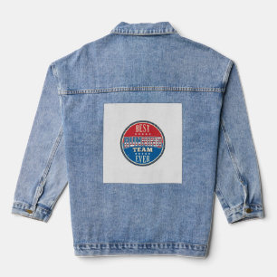 Veste En Jean Conception de badge vintage patriotique d'équipe d