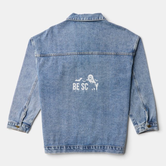 Veste En Jean Conception de chauve-souris fantôme d'Halloween ef (Verso)