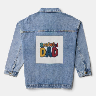 Veste En Jean Conception de chemise à lettres bulles rétro Papa