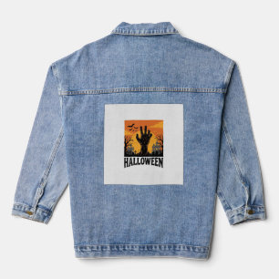 Veste En Jean Conception de chemise à main de zombie de cimetièr