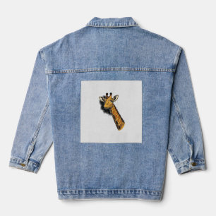 Veste En Jean Conception de chemise de girafe mignonne gravée vi